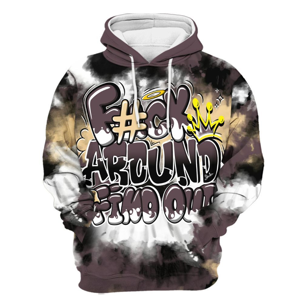 Hoodie To Match AMM Black 3s - Tie Dye FK Around Find Out All Over Print