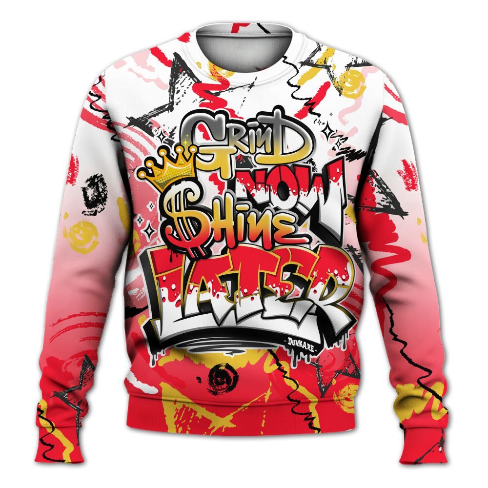 Sweatshirt To Match KD 18 Air Bakin - Grind Shine Later Drip All Over Print