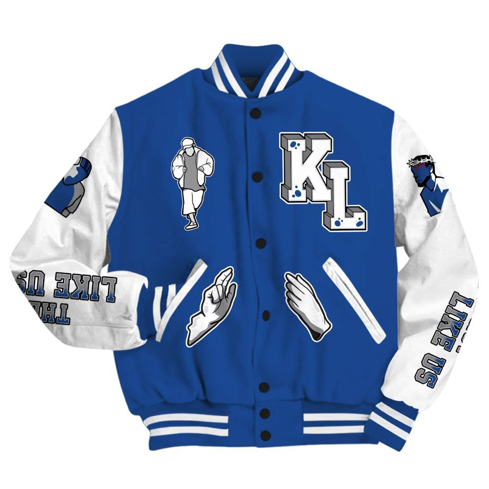 Varsity Jacket To Match High OG True Blue 1s - Dislike Us Graphic All Over Print