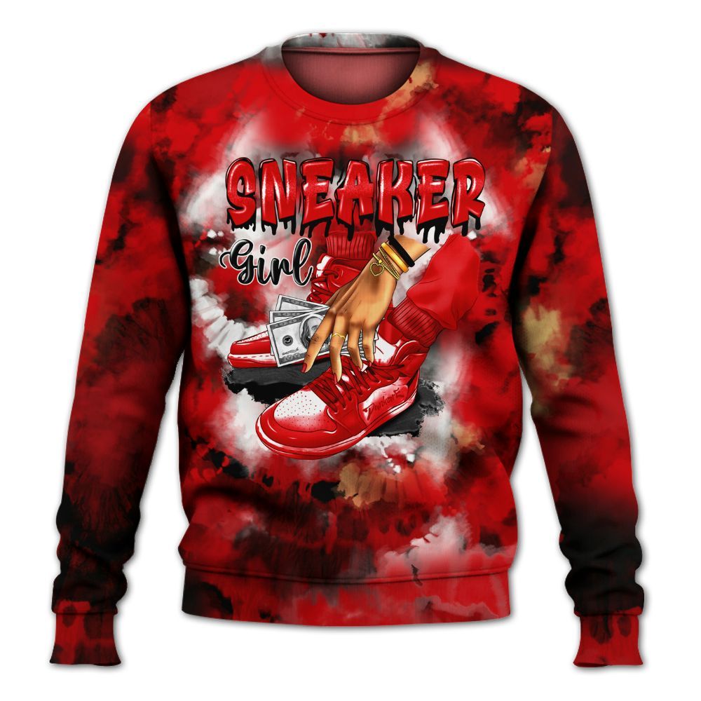 Sweatshirt To Match Ja 2 Halloween - SNEAKER Girl Money Drip Tie Dye All Over Print
