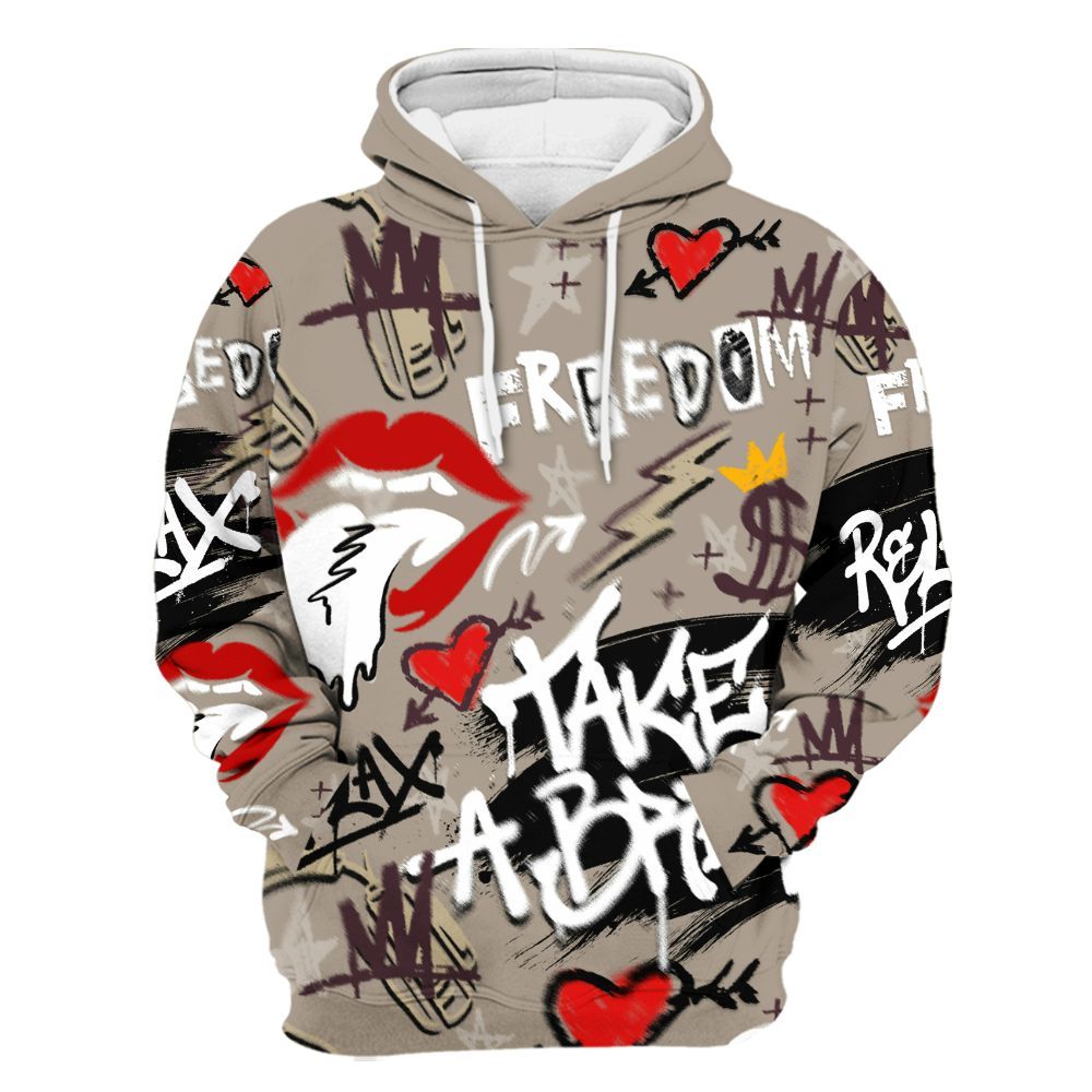 Hoodie To Match AMM Retro Phantom 4s - Take Break Freedom Graffiti Streetwear All Over Print