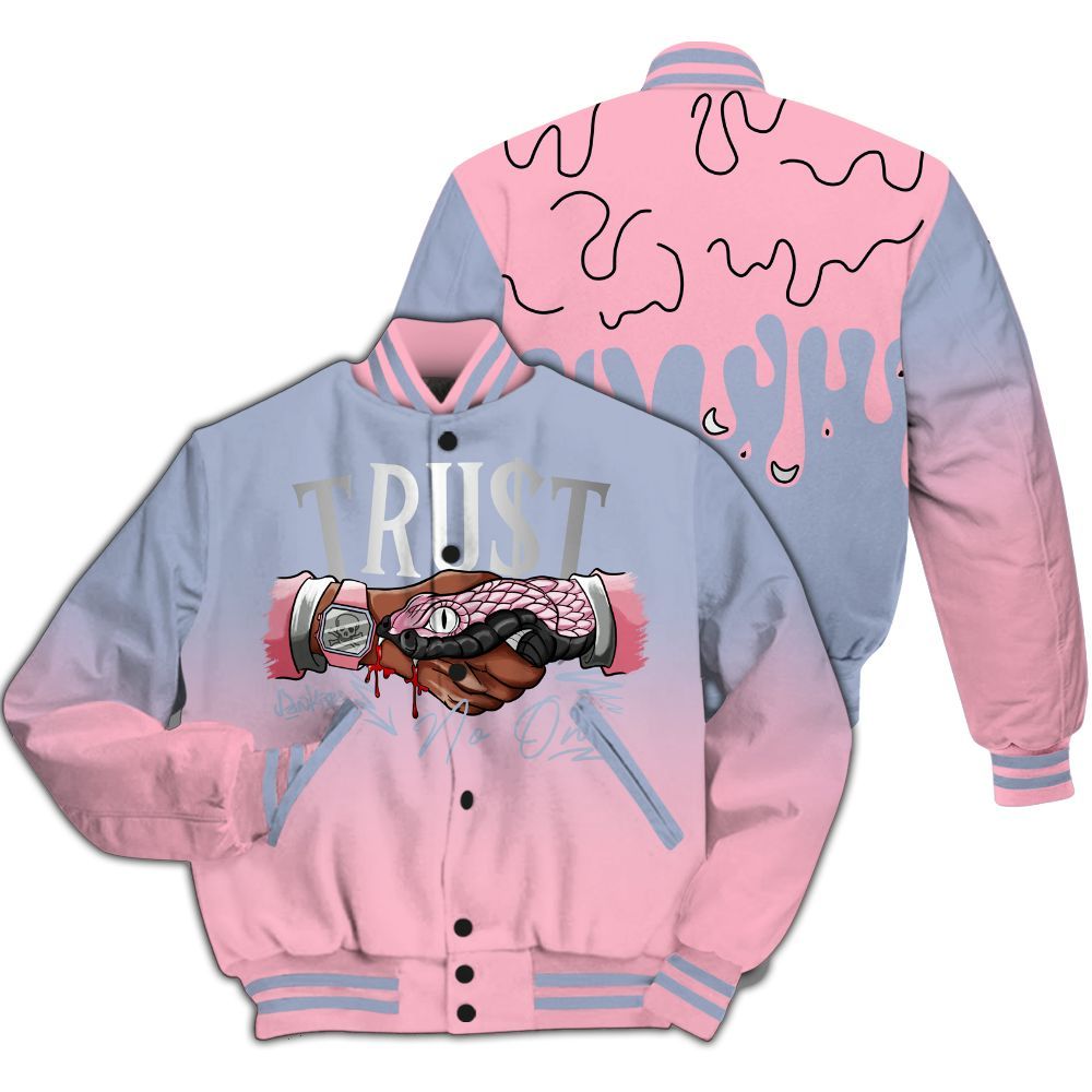 Varsity Jacket To Match Retro 35th Anniversary 5s - Trust No One Drip All Over Print