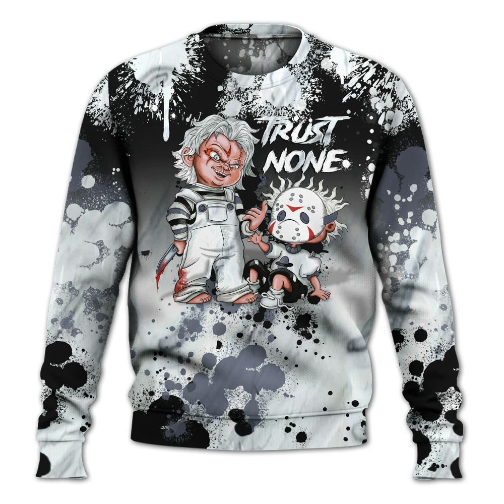 Sweatshirt To Match Air Foamposite Jin Kazama - Trust No One Scary All Over Print