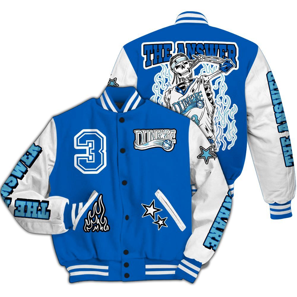 Varsity Jacket To Match Dunk Low Argon - Allen Answer Skeleton All Over Print