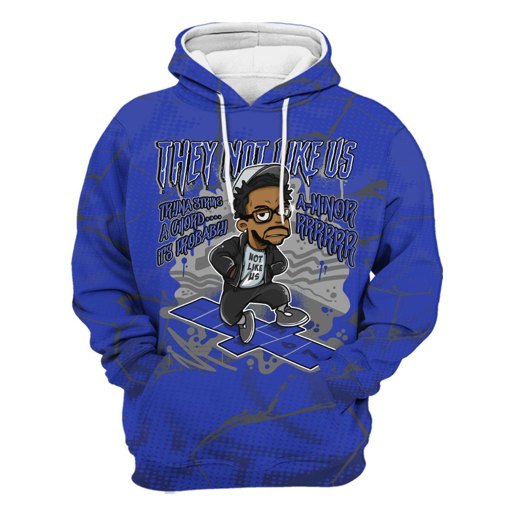 Hoodie To Match Air Max Plus Black Racer Blue - Hopscotch Dislike Us Graphic Crack All Over Print