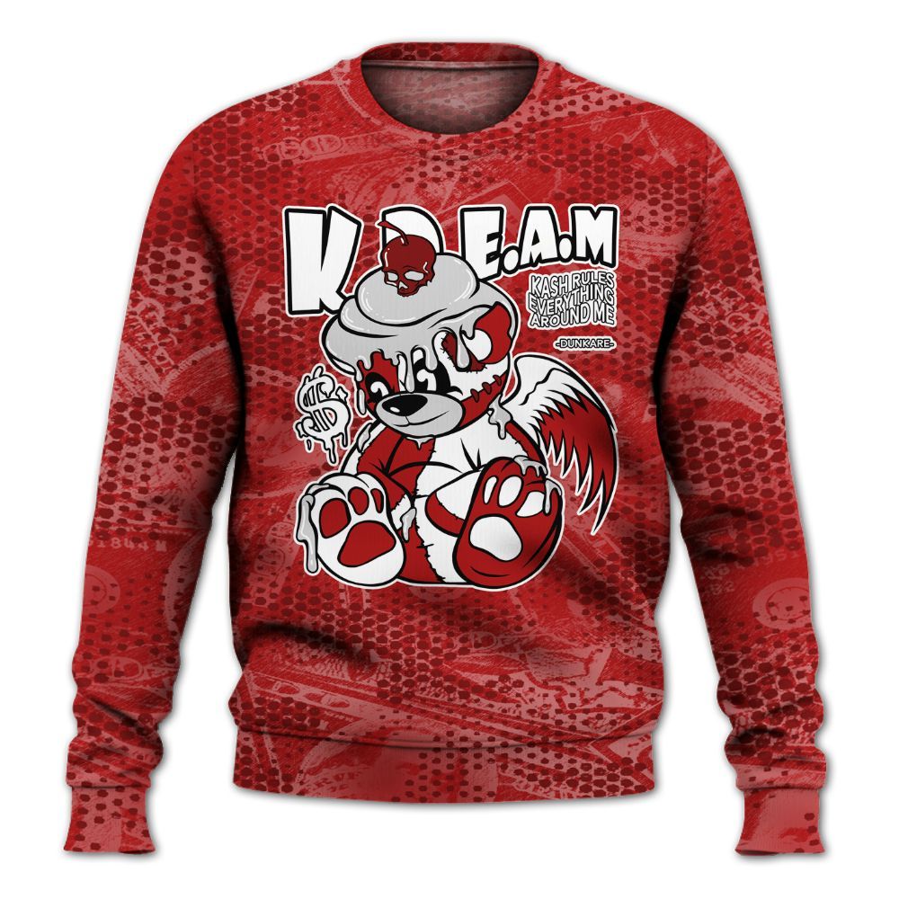 Sweatshirt To Match Red Taxi 12s - Loot Bear All Over Print