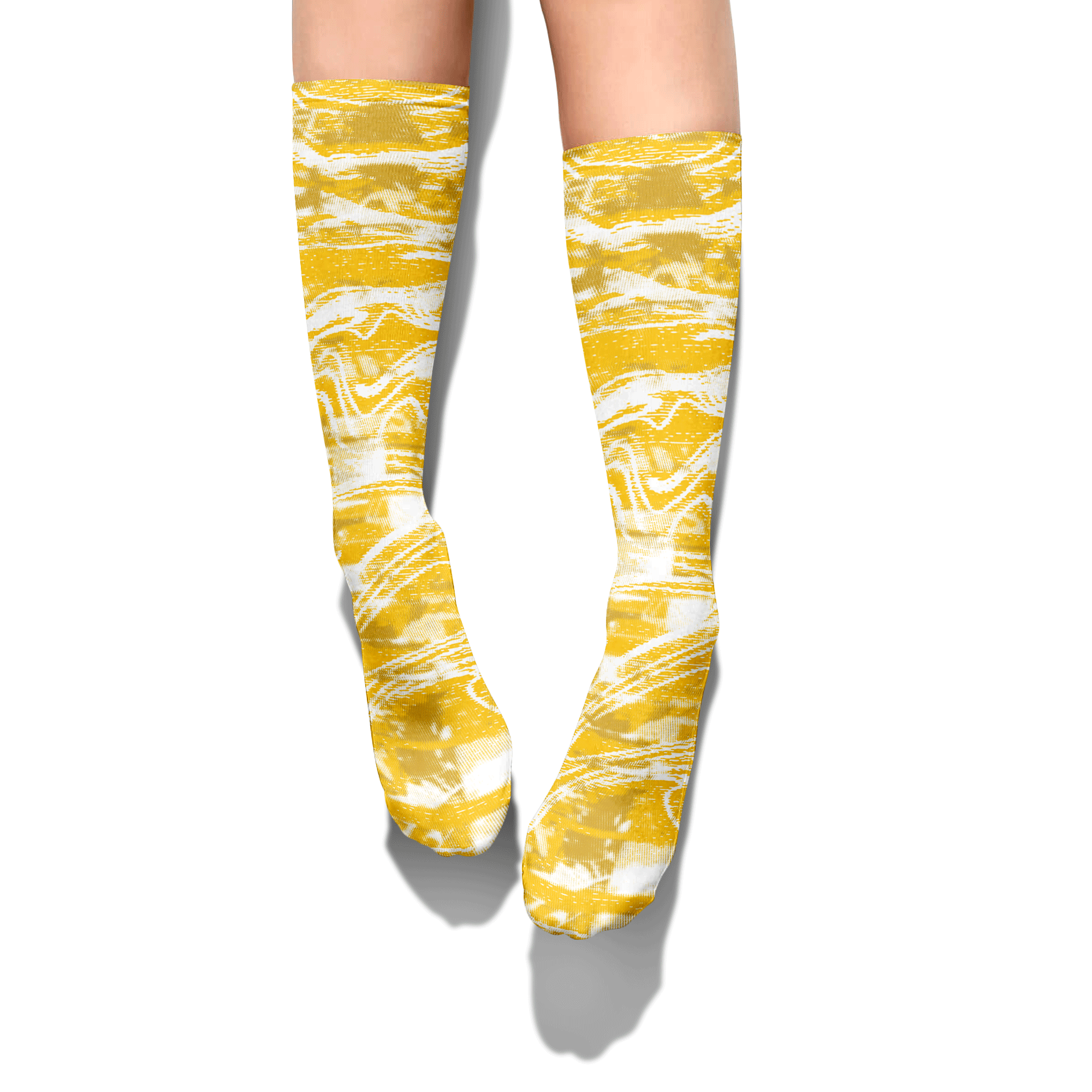Sock To Match Vivid Sulfur 4s - Blurry Abstract Graphic Unisex