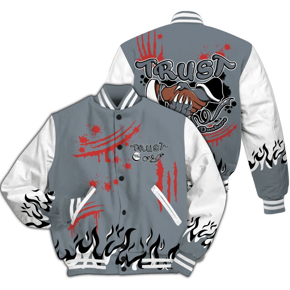 Varsity Jacket To Match Wolf Grey 13s - Graphic Trust No One All Over Print
