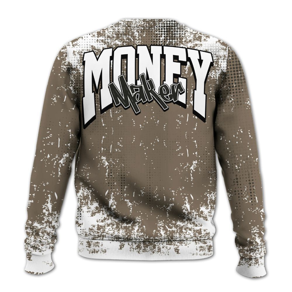 Sweatshirt To Match Low OG Dark Mocha 1s - Move In Silence Money Street Retro All Over Print