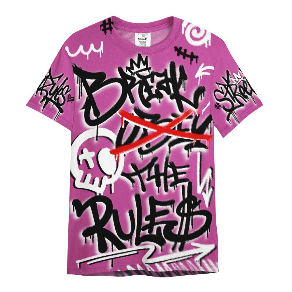 Shirt To Match Dunk Low Active Fuchsia - Break Rules Streetwear All Over Print
