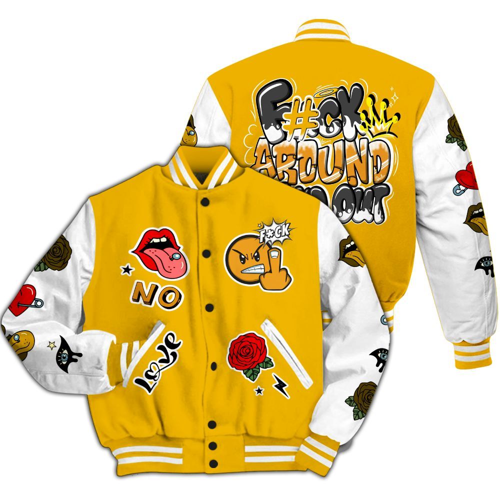 Varsity Jacket To Match Del Sol 13s - FK Around Find Out All Over Print