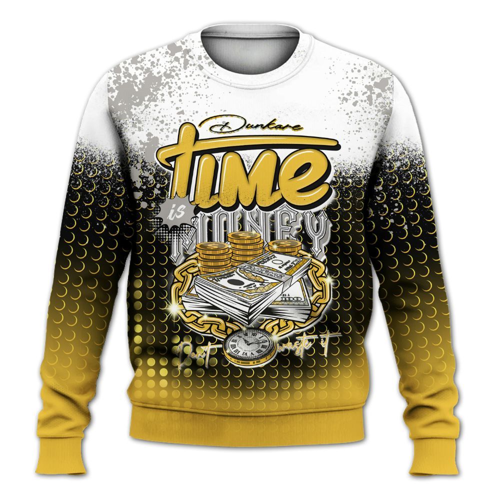 Sweatshirt To Match Low Yellow Python 11s - Halftone Time Is Money All Over Print