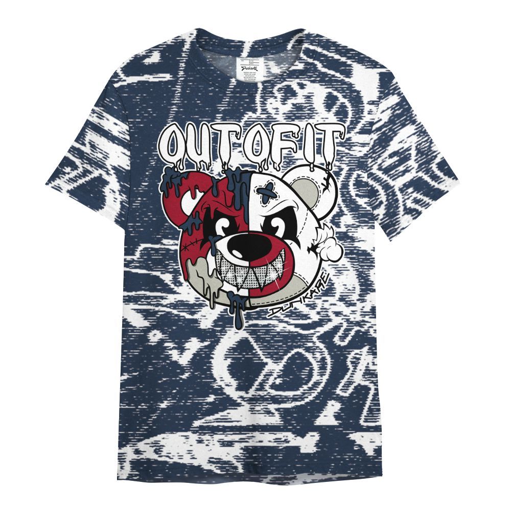 Shirt To Match Navy Blue 2024 6s - Out Of It Bear Avant-Garde All Over Print