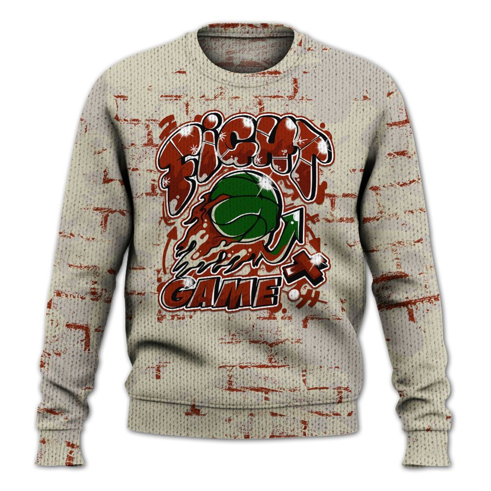 Knitted Sweater To Match El Grito 5s - Fighter Games Graphic Street Art