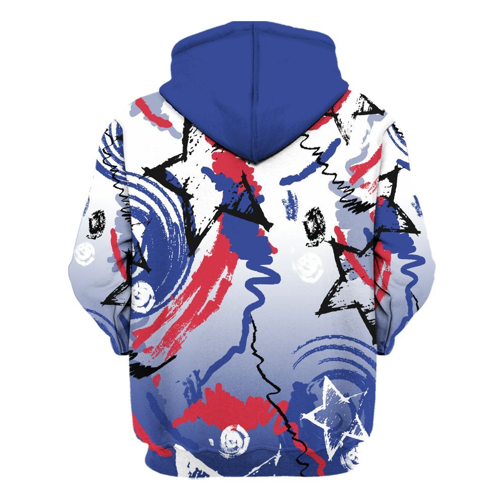 Hoodie To Match Air Griffey Max USA Red White Blue 1s - Grind Shine Later Drip All Over Print