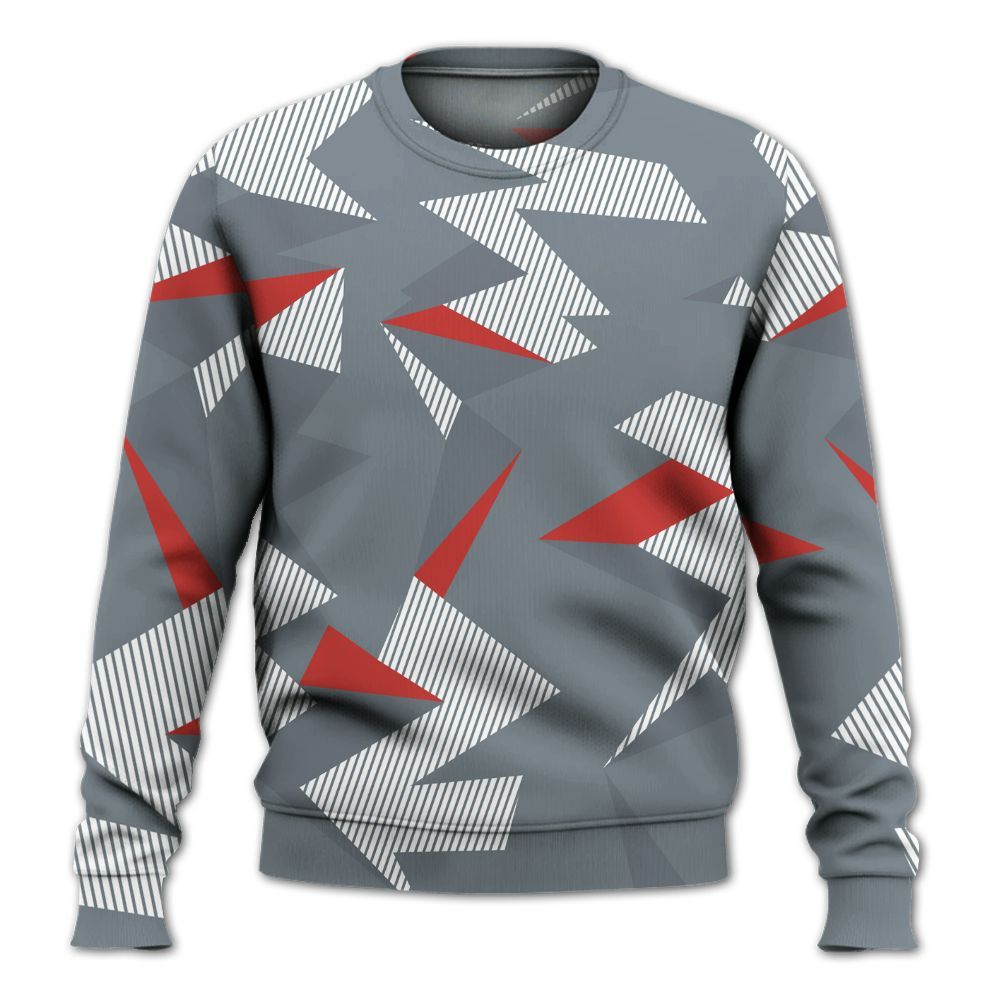 Sweatshirt To Match Wolf Grey 13s - Geometric Camouflage Pattern All Over Print