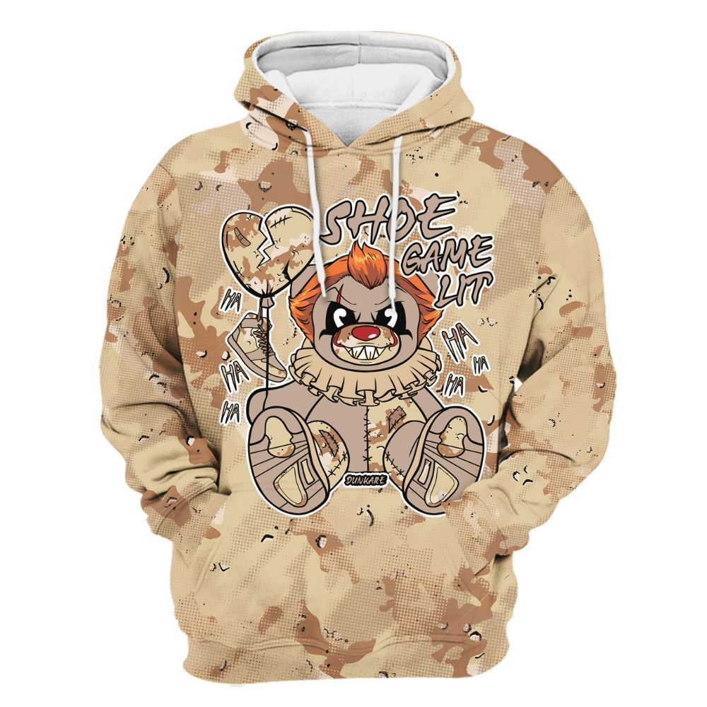 Hoodie To Match Desert Camo 3s - Shoe Game Bear Abstract Halftone All Over Print
