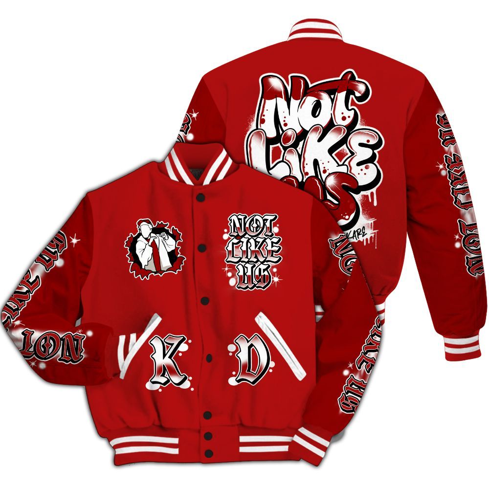 Varsity Jacket To Match Low Terror White University Red 1s - None Like Us All Over Print