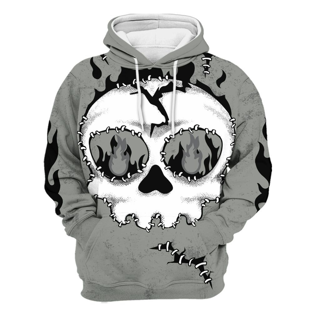 Hoodie To Match Paris Olympics 4s - Cracked Skull Stitches All Over Print