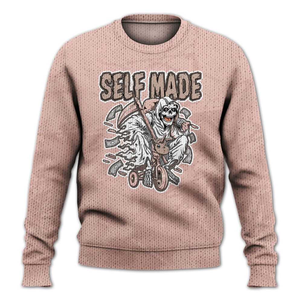 Knitted Sweater To Match Dunk Low Pink Velvet - Self Make Skeleton Profound