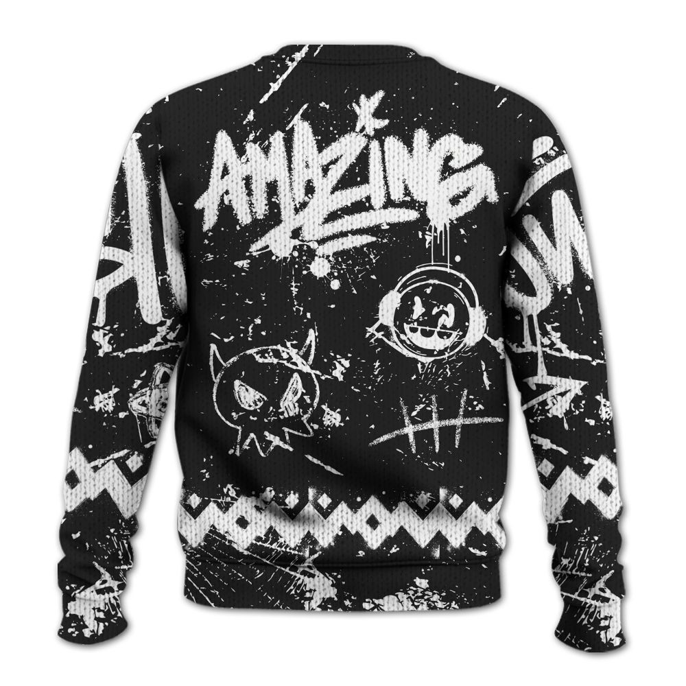 Knitted Sweater To Match Black Cat NET 4s - Friday Sneaker Crayon