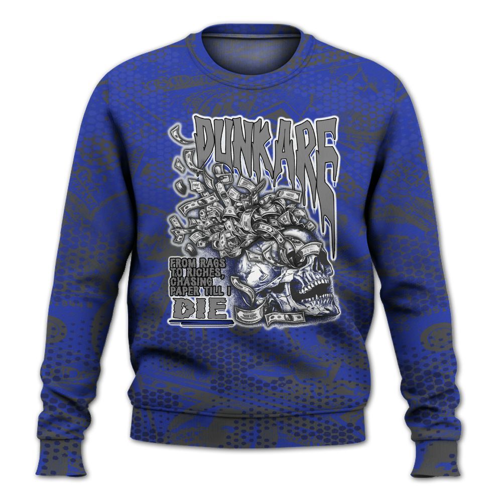 Sweatshirt To Match Air Max Plus Black Racer Blue - From Rags To Riches All Over Print
