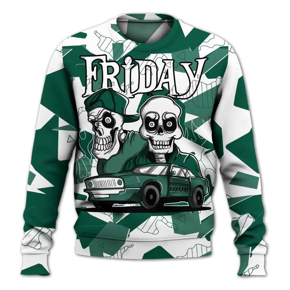 Sweatshirt To Match Oxidized Green 4s - Friday Funny Retro All Over Print