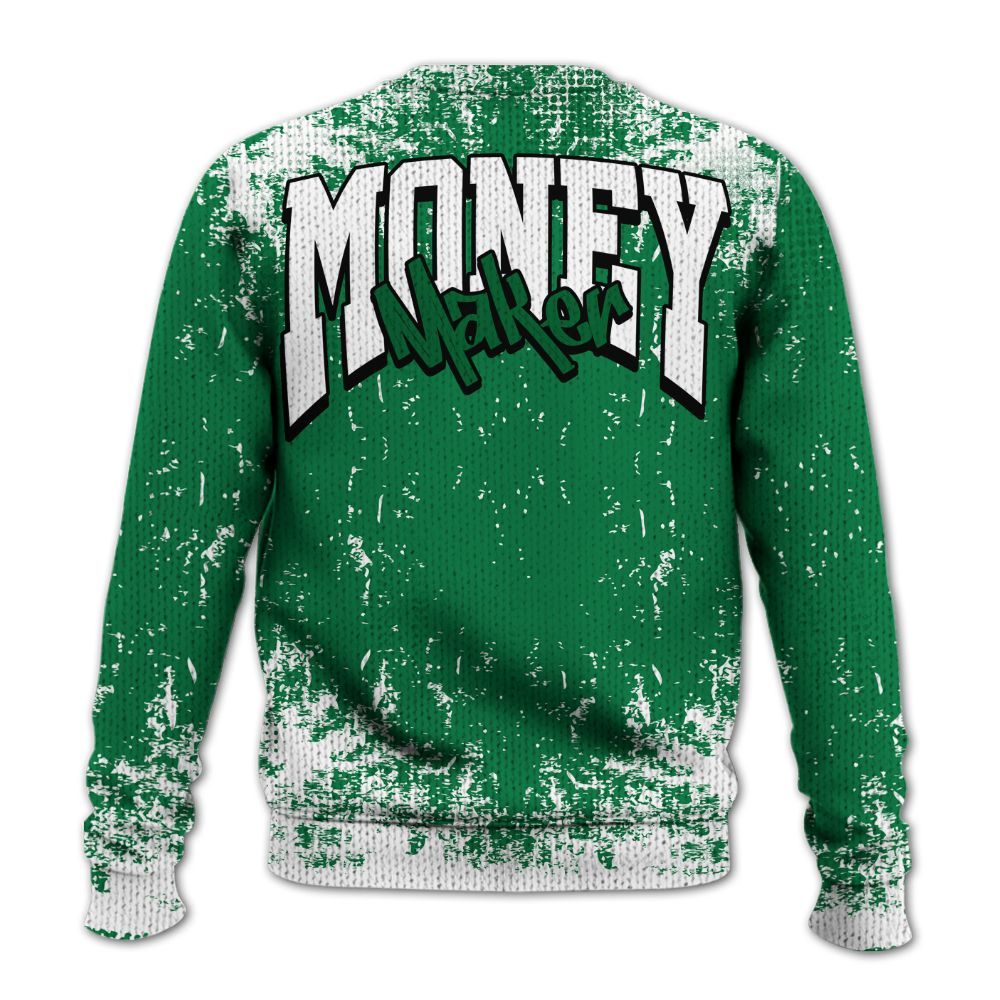 Knitted Sweater To Match Pine Green 13s - Move In Silence Money Street Retro