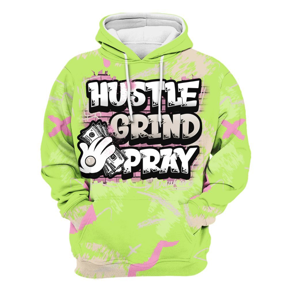 Hoodie To Match Jack Black Night Silver - Hustle Grind Pray Graphic Street Style All Over Print