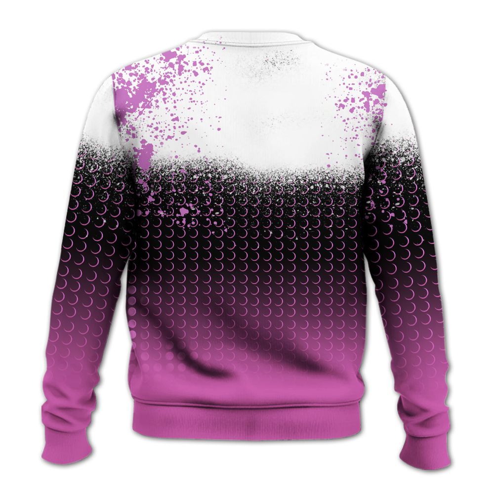 Sweatshirt To Match Hyper Violet 4s - Halftone Time Is Money All Over Print