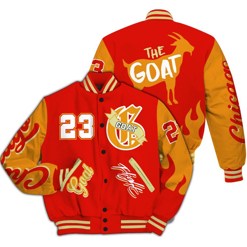 Varsity Jacket To Match Retro Sunset 2026 5s - The G.O.A.T Streetwear All Over Print