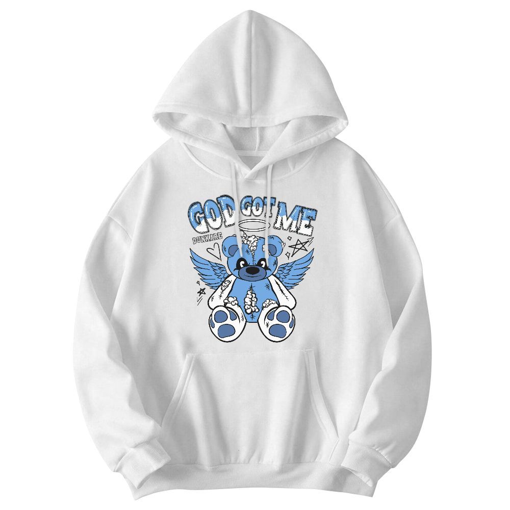 Sweatshirt To Match University Blue 6s - Gods Guides Me Bear Graphic