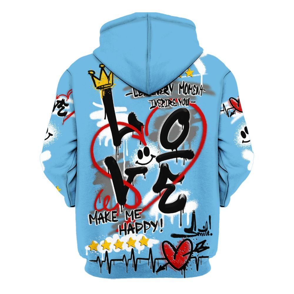 Hoodie To Match Melo 12s - Happy Love Beats Graffiti Streetwear All Over Print