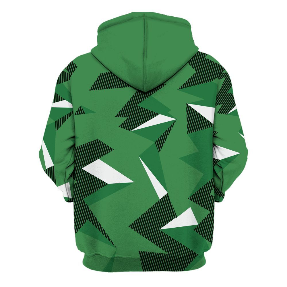 Hoodie To Match Lucky Green 1s - Geometric Camouflage Pattern All Over Print