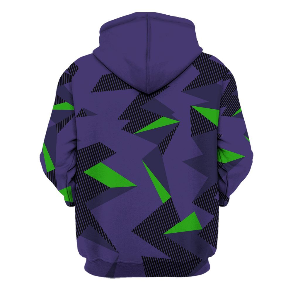 Hoodie To Match Retro Court Purple 13s - Geometric Camouflage Pattern All Over Print