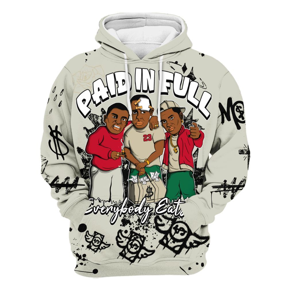 Hoodie To Match El Grito 5s - Everybody Paid In Full Crayon All Over Print