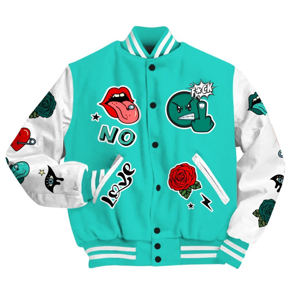 Varsity Jacket To Match Dunk Low Clear Jade - FK Around Find Out All Over Print