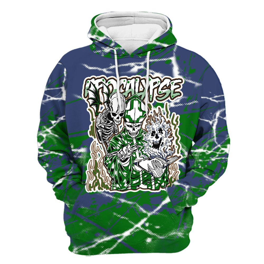 Hoodie To Match Midnight Navy 13s - Apocalypse Skeleton Profound All Over Print
