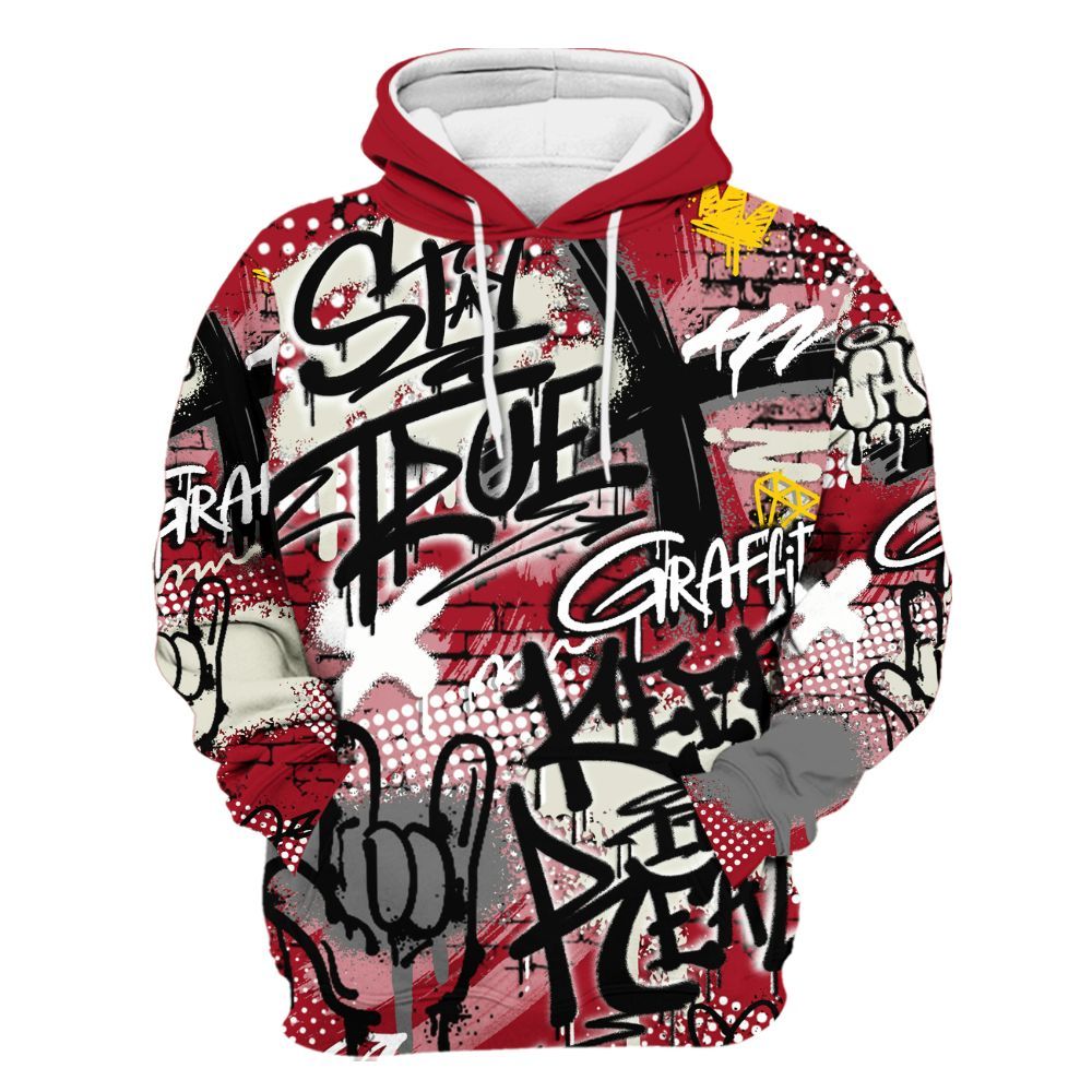 Hoodie To Match 2025 High OG Cinnabar 1s - True It Real Graffiti Streetwear All Over Print