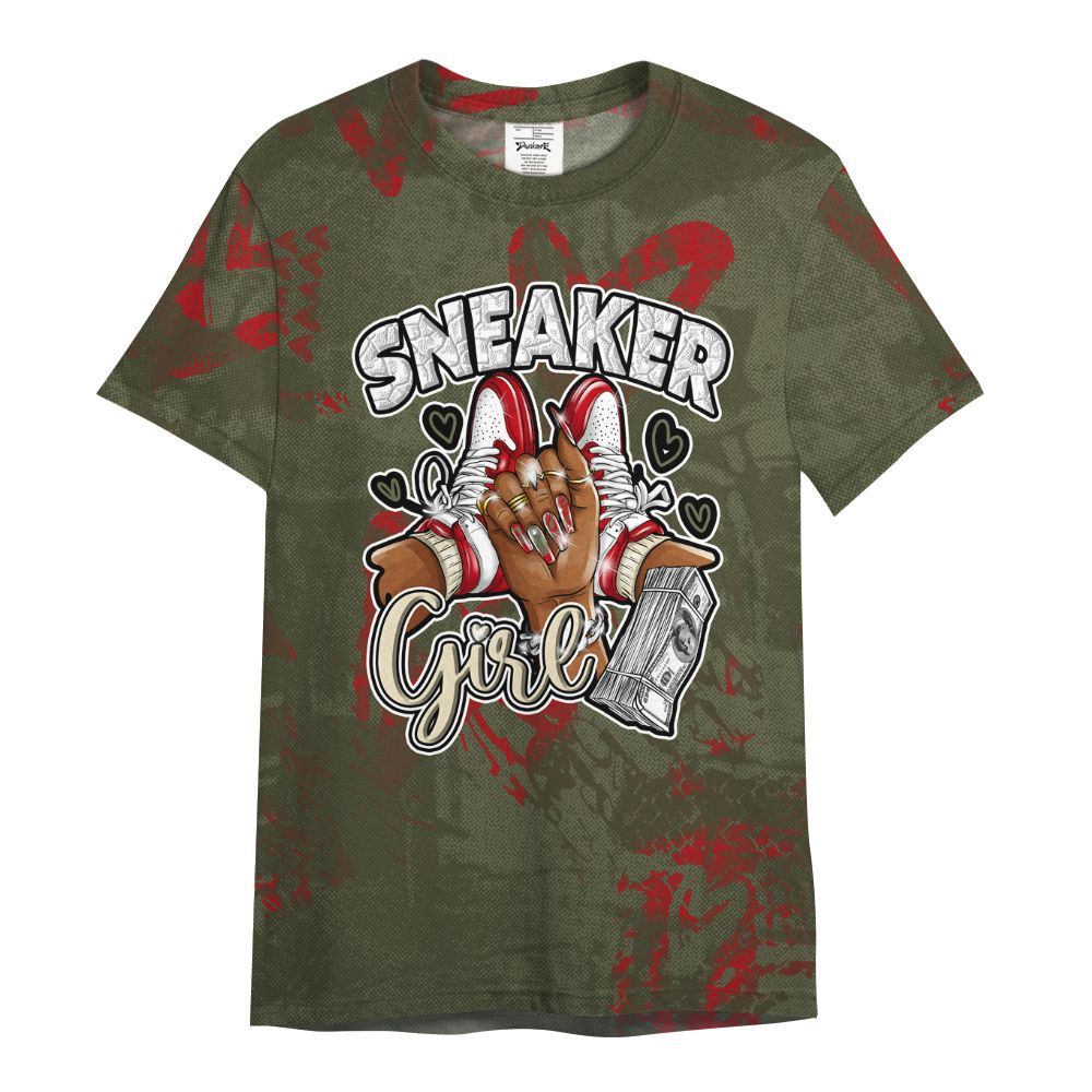 Shirt To Match Travis Scott Low OG Medium Olive 1s - Sneakerz Girlz Heart Grunge All Over Print
