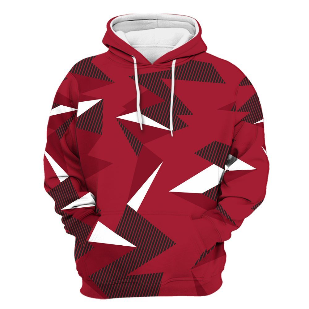 Hoodie To Match High OG Black Toe Reimagined 1s - Geometric Camouflage Pattern All Over Print