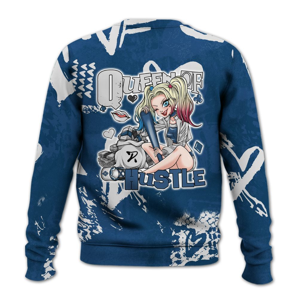 Sweatshirt To Match High OG Midnight Navy 1s - Hustles Quiinn Heart Grunge All Over Print