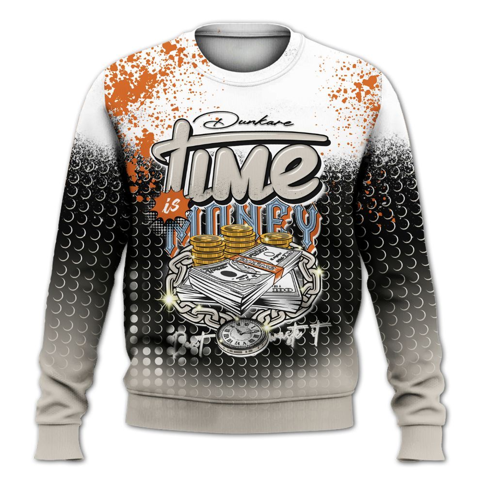 Sweatshirt To Match SE Craft 5s - Halftone Time Is Money All Over Print