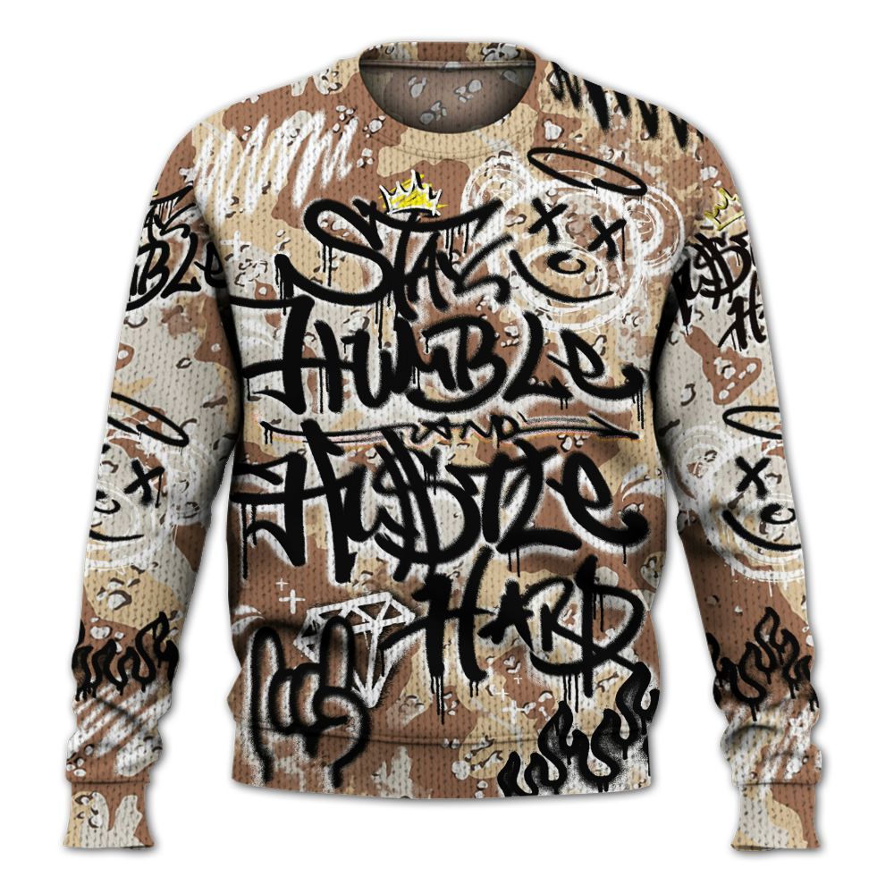 Knitted Sweater To Match Desert Camo 3s - Humble Drip Streetwear Graffity