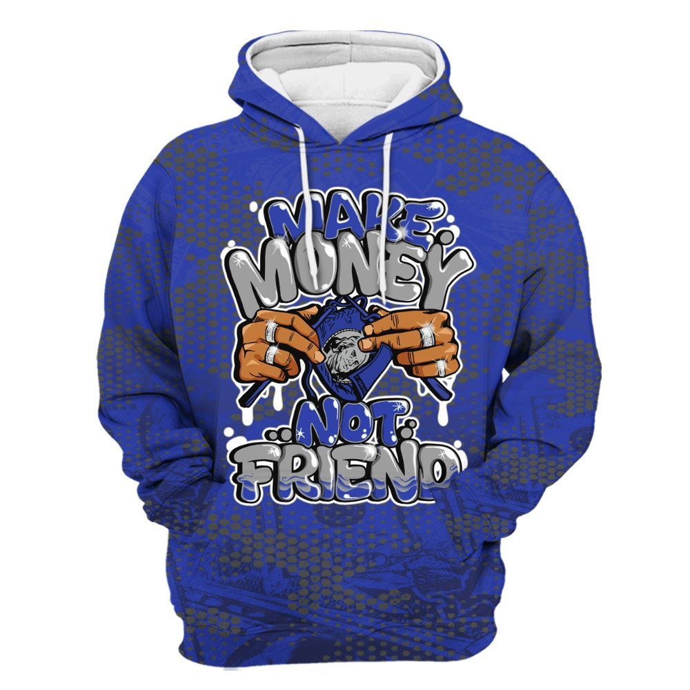 Hoodie To Match Air Max Plus Black Racer Blue - Make Moneys Not Friend Graphic Banknotes All Over Print