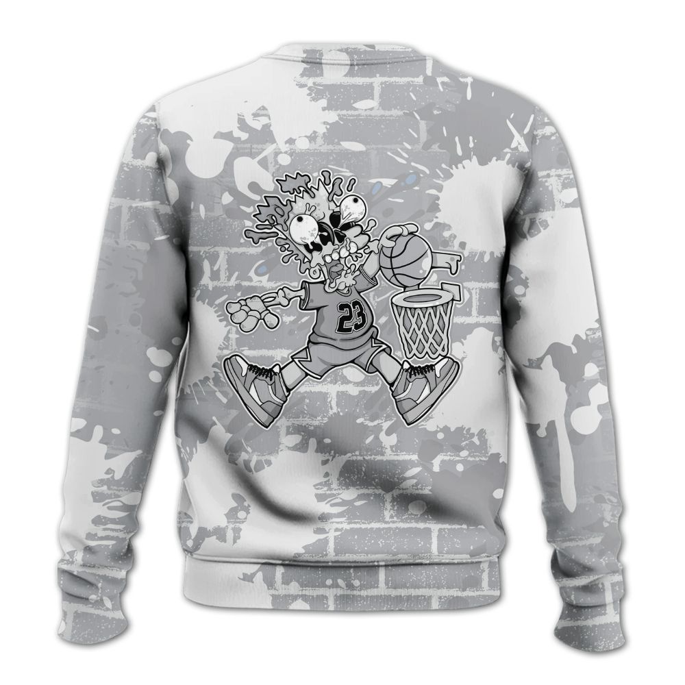 Sweatshirt To Match Low OG Wolf Grey 1s - 85's Dunks Graphic Halloween All Over Print