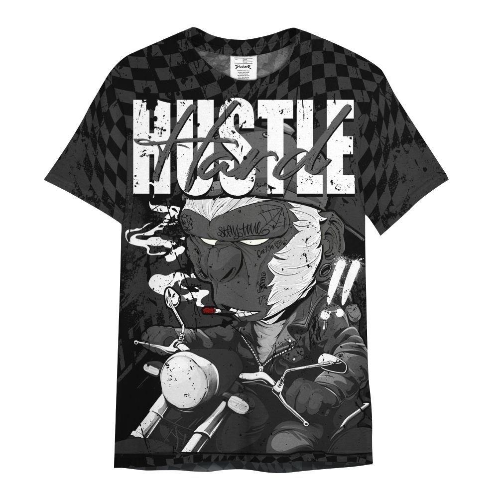 Shirt To Match White Thunder 4s - Hustle Hard Monkey All Over Print
