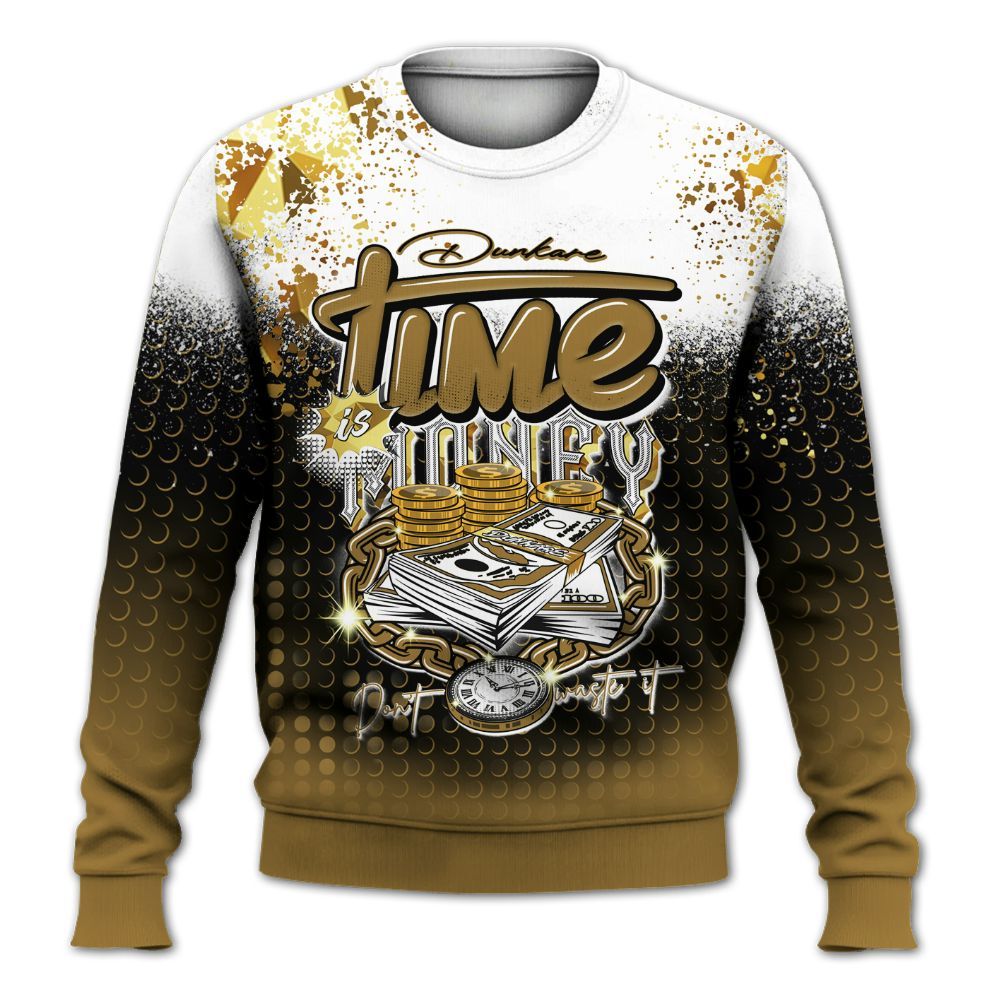 Sweatshirt To Match NET Gold 4s - Halftone Time Is Money All Over Print