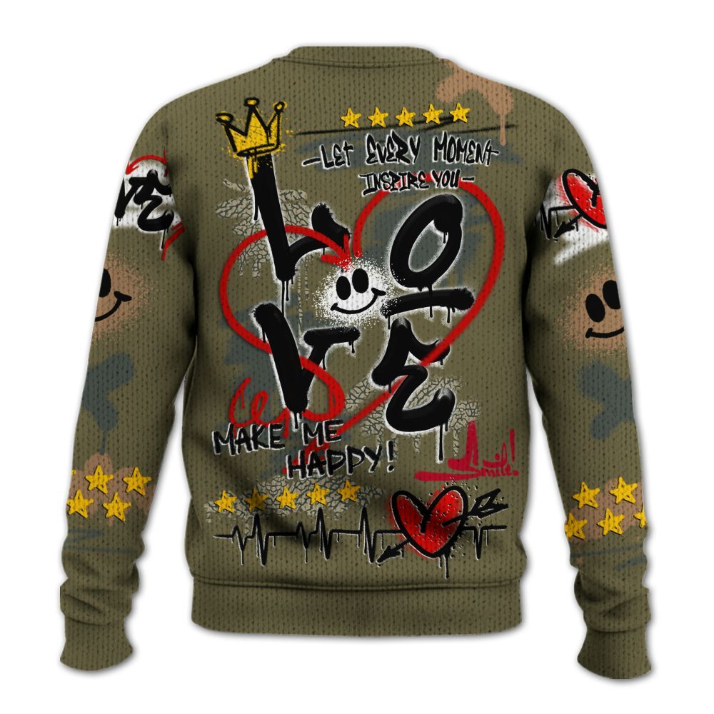 Sweater To Match Retro Family Affair 3s - Happy Love Beats Graffiti Streetwear Graphic
