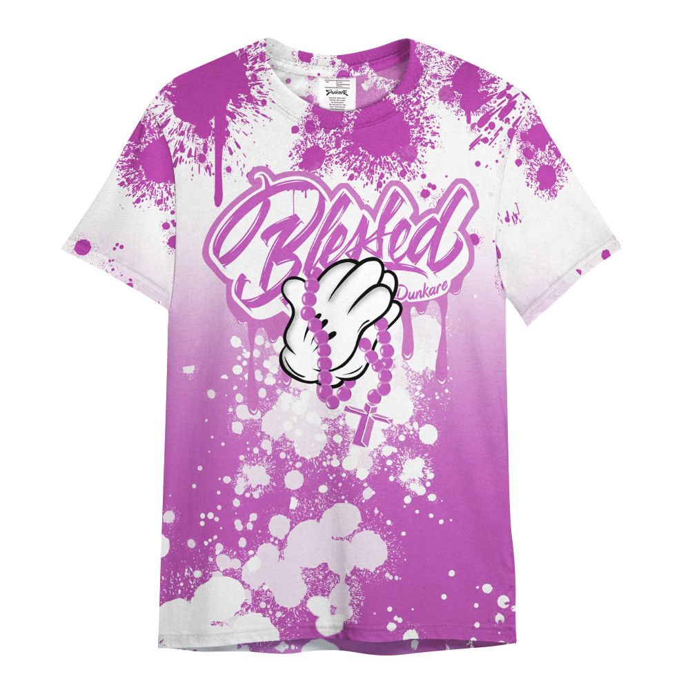 Shirt To Match Hyper Violet 4s - God Blessed Ink Drip All Over Print